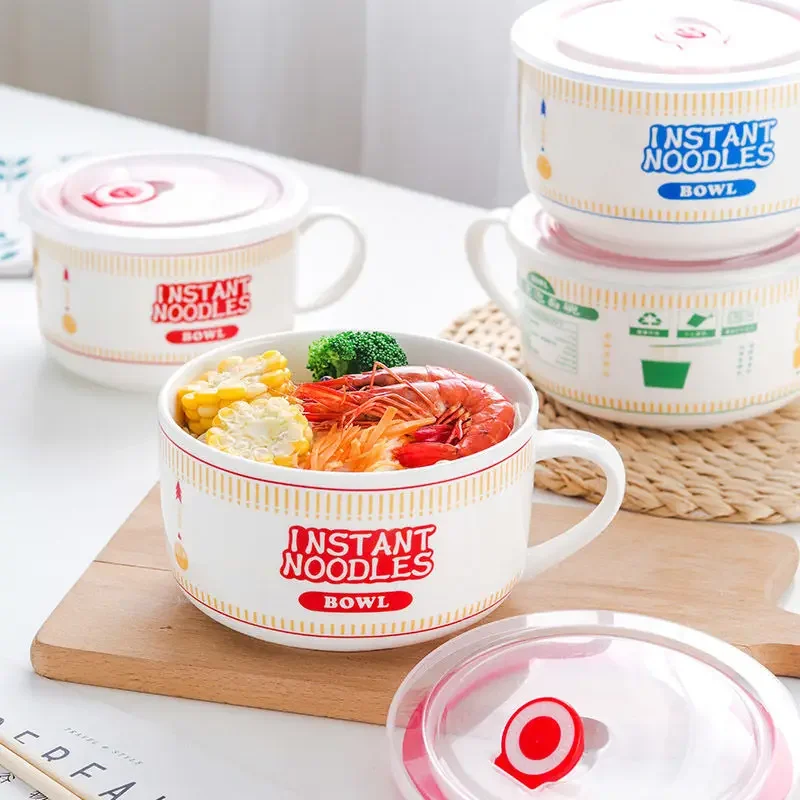 Matcha Bowl Chawan - ふた付きクリエイティブセラミックインスタントヌードルボウル、お粥ボウル、日本カップ、ランチマグ、若い女の子の寮の部屋、学生のオフィス、超大型