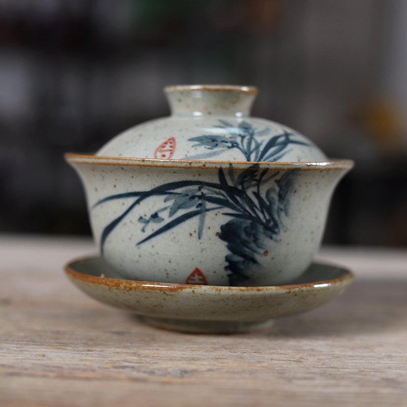 手描き中国 Sancai Gaiwan 陶器ティーカップボウ - Matcha Bowl Chawan のレビューと価格